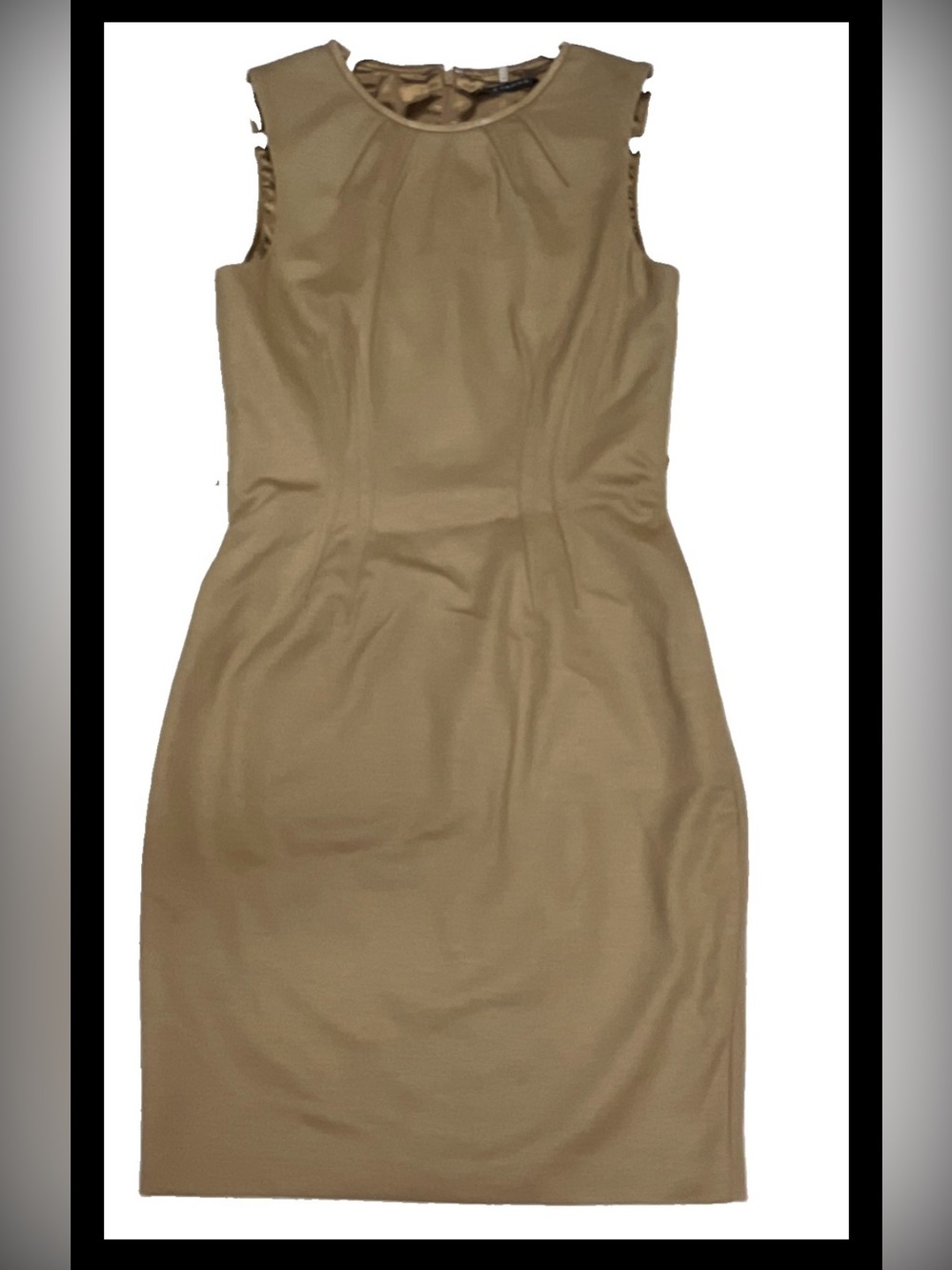 Elie Tahari Sleeveless Sheath Dress in beige Brown size 2